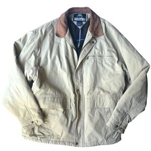 Vintage Woodlake Workwear Jacket L 90s Barn Coat Chore Beige
